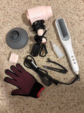 Wavytalk Bundle- Wavytalk Pro Steam Hair Straightener Brush and Hair Dryer